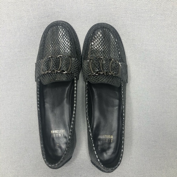 Stuart Weitzman gray buckle loafers, size 7.5 - Picture 3 of 9